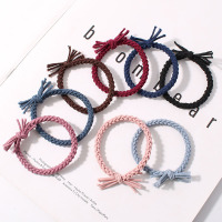 韩国加粗加厚发绳儿童发圈不伤发成人橡皮筋头饰扎头发皮筋女发饰|六根编织纯色(如图各两根)16根