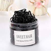 日本皮套大人小儿童黑色一次性宝宝皮筋头绳韩发圈小号加厚婴幼儿|加厚纯黑色500根(盒装)