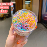 彩色一次性橡皮筋女扎头韩国黑色大人用小皮套高弹力耐用头绳头饰|16#小号加厚果冻色800根[盒装]