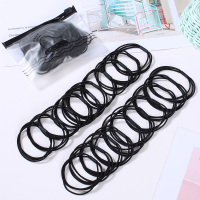 扎头发橡皮筋高弹力耐用发圈网红简约头绳粗扎马尾发绳小皮套|14#黑色20根