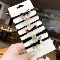 纯手工制作韩版发圈发绳高弹力头绳橡皮筋发饰扎头发头饰百搭皮套|精致6件套