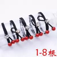 橡皮筋女扎头发绳韩国简约发圈黑色皮套加粗高弹力成人札头绳饰品|深紫色1-8根