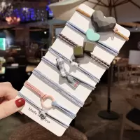 网红简约气质森系扎头发ins韩版头绳橡皮筋甜美发圈皮套头饰少女|3#水凝墨8件套+送收纳纱袋