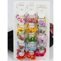 新款小女孩头绳可爱小皮筋发绳儿童扎头发橡皮筋卡通女童发饰|花朵星星蝴蝶结30根