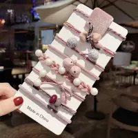 网红简约气质森系扎头发ins韩版头绳橡皮筋甜美发圈皮套头饰少女|8#挽离别8件套+送收纳纱袋
