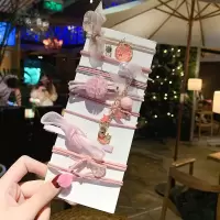韩国头绳ins网红皮筋女扎头皮套简约气质森系发圈橡皮筋发绳|少女粉9件套