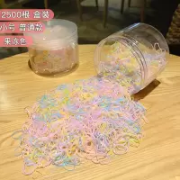 韩国儿童发饰一次性橡皮筋黑色扎头发绳小发圈不伤发彩色皮套头绳|22#小号普通果冻2500根[盒装]