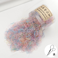 一次性橡皮筋女童扎头发宝宝强拉不断儿童发饰黑色发圈不伤发头绳|小号普通果冻色2500根