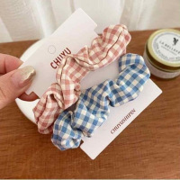 猪大肠发圈ins网红法式复古头绳扎头发皮筋简约bm丸子头少女发饰|13#英国格小圈(韩粉天蓝)