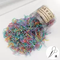 一次性橡皮筋女童扎头发宝宝强拉不断儿童发饰黑色发圈不伤发头绳|大号普通春天色1000根