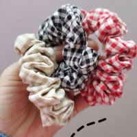 猪大肠发圈ins网红法式复古头绳扎头发皮筋简约bm丸子头少女发饰|英国格小圈(三个经典系)