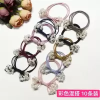 韩国新款珍珠头绳小清新发绳森女系简约发圈头饰扎头发橡皮筋发饰|彩色混搭10条装可以留言或备注