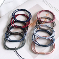 韩版高弹力三合一成人小女孩打底头绳简约小清新扎头发橡皮筋发圈|[三合一简约]混合装50条