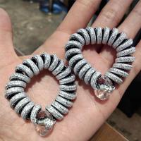 电话线发圈韩国无痕简约网红女扎头发橡皮筋头饰高弹力不易断头绳|银色全店任件