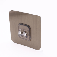 创意浴室厨房无痕贴免钉卡扣粘钩强力墙壁挂钩墙上衣帽钩6只套装|钢线架单扣6个装拉丝底