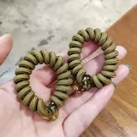 电话线发圈韩国无痕简约网红女扎头发橡皮筋头饰高弹力不易断头绳|绿色2个装