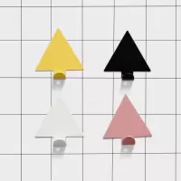厨房墙壁挂钩免打孔无痕粘钩锅铲汤勺收纳置物架强力承重粘胶挂钩|混色三角形4个装[免钉胶]