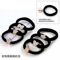 加粗黑色发圈女扎头发简约绑头绳高弹力皮圈大人皮套粗头绳橡皮筋|YRP-22镶水钻无缝款25根