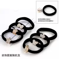 加粗黑色发圈女扎头发简约绑头绳高弹力皮圈大人皮套粗头绳橡皮筋|YRP-22镶水钻无缝款25根