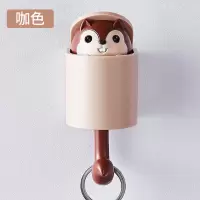可爱松鼠粘胶挂钩门后免打孔创意进门钥匙收纳架门口玄关壁挂装饰|褐色松鼠挂钩(一只)