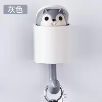可爱松鼠粘胶挂钩门后免打孔创意进门钥匙收纳架门口玄关壁挂装饰|灰色松鼠挂钩(一只)
