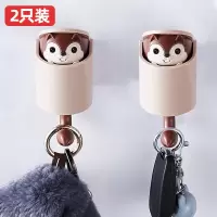 可爱松鼠粘胶挂钩门后免打孔创意进门钥匙收纳架门口玄关壁挂装饰|褐色松鼠挂钩(两只)