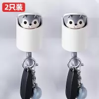 可爱松鼠粘胶挂钩门后免打孔创意进门钥匙收纳架门口玄关壁挂装饰|灰色松鼠挂钩(两只)