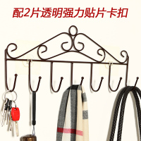 免打孔创意门后挂钩门上免钉无痕置物架衣服帽子包包收纳挂架|壁挂古铜色[买1发1]配2片透明贴片