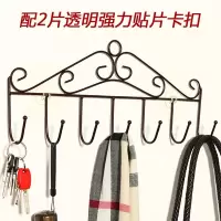 免打孔创意门后挂钩门上免钉无痕置物架衣服帽子包包收纳挂架|壁挂古铜色[买1发1]配2片透明贴片