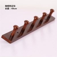 实木挂钩壁挂衣服衣帽钩门后挂衣架墙壁衣架墙上挂包置物架挂衣钩|胡桃色5勾