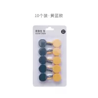 免打孔挂钩力粘墙壁可爱痕沾勾承重衣钩卫生间门后浴室塑料|蓝黄1排10个装