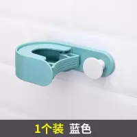 拖把挂钩免打孔浴室卫生间收纳架神器墙上强力固定粘钩壁挂拖布夹|1个装-北欧蓝