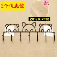 门后挂钩免钉壁挂门上挂衣架墙壁吸盘粘胶粘钩卧室承重衣服挂衣钩|2个装壁挂款黑色