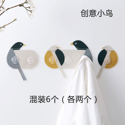 无痕强力粘胶挂钩浴室厨房透明吸盘壁挂承重粘钩墙壁门后免钉挂勾|其他图案