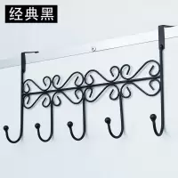 免打孔门后挂钩置物架壁挂衣架浴室免钉门上背式衣服挂架衣帽衣钩|黑色5钩一个装