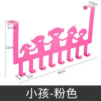 不锈钢免钉无痕门后挂钩挂衣架门上置物架衣服挂架免打孔卧室浴室|粉色●牵手小孩●静音牢固防水