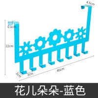 不锈钢免钉无痕门后挂钩挂衣架门上置物架衣服挂架免打孔卧室浴室|蓝色●花朵款●静音牢固防水