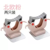 拖把挂钩免打孔卫生间强力贴粘扣免钉无痕墙壁壁挂架浴室墩布拖布|北欧粉[二只装]