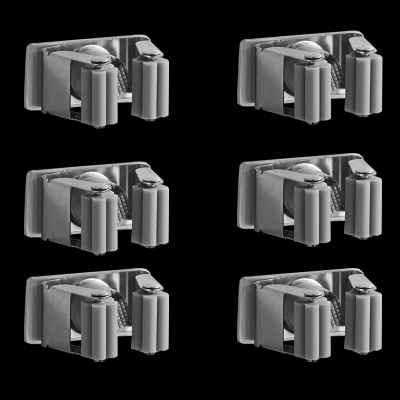 免打孔拖把挂钩卫生间挂扫把架拖布夹强力卡扣不锈钢壁挂收纳神器|灰色小方块拖把架(送免钉胶)6个装