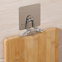 双庆无痕厨房挂钩吸盘免打孔创意门后挂衣架壁挂墙上免钉砧板粘钩|一个装