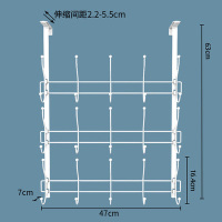 厨房门背式收纳浴室窗上置物架洗手澡卫生间卧室挂钩门后挂架免钉|三个勾白色