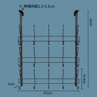 厨房门背式收纳浴室窗上置物架洗手澡卫生间卧室挂钩门后挂架免钉|三个勾黑色