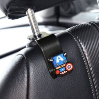 卡通车上车载粘贴挂钩可爱汽车内用座椅背后排后座车内饰用品挂勾|(单个)美国队长挂钩