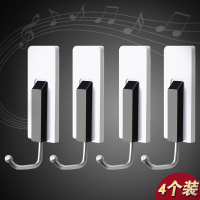 挂钩强力粘钩粘胶壁挂免打孔厨房墙壁墙上承重吸盘创意门后挂衣钩|钢琴挂钩4个装