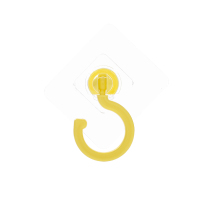 旋转强力粘钩吊顶挂衣帽钩挂钩粘胶壁挂蚊帐贴墙上厨房免打孔门后|旋转黄色[8个装]