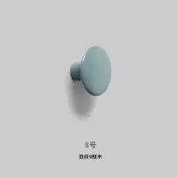 ins北欧风实木彩色圆点挂钩创意简约衣柜把手玄关客厅儿童房装饰|蓝色S号