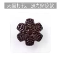 挂钩家用实木挂衣钩强力 粘胶免打孔挂衣架创意北欧墙壁木质壁挂|黑胡桃雪花1个