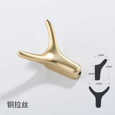 鞋柜衣柜挂钩北欧玄关墙壁挂衣服单个金属金黑色试衣间挂衣钩|铜拉丝