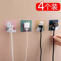 挂钩强力粘胶免打孔粘钩无痕粘墙壁挂墙上胶贴厨房浴室门后吸盘钩|插头挂钩4只装