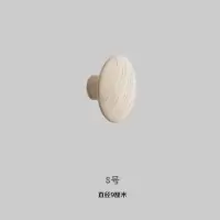 ins北欧风实木彩色圆点挂钩创意简约衣柜把手玄关客厅儿童房装饰|原木色S号